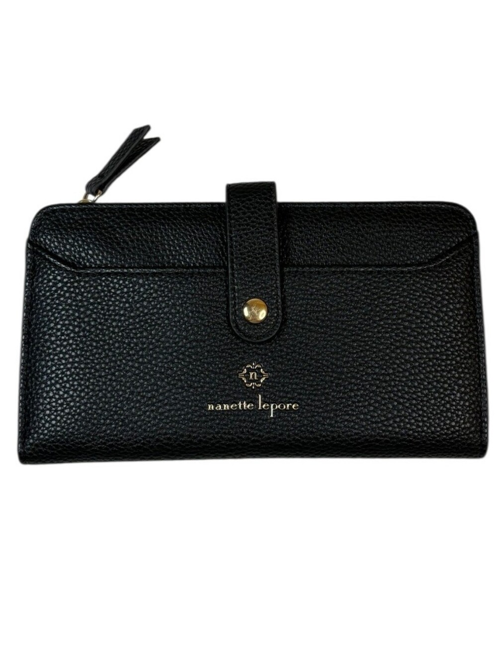 Nanette Lepore Black Pebbled Leather Wallet